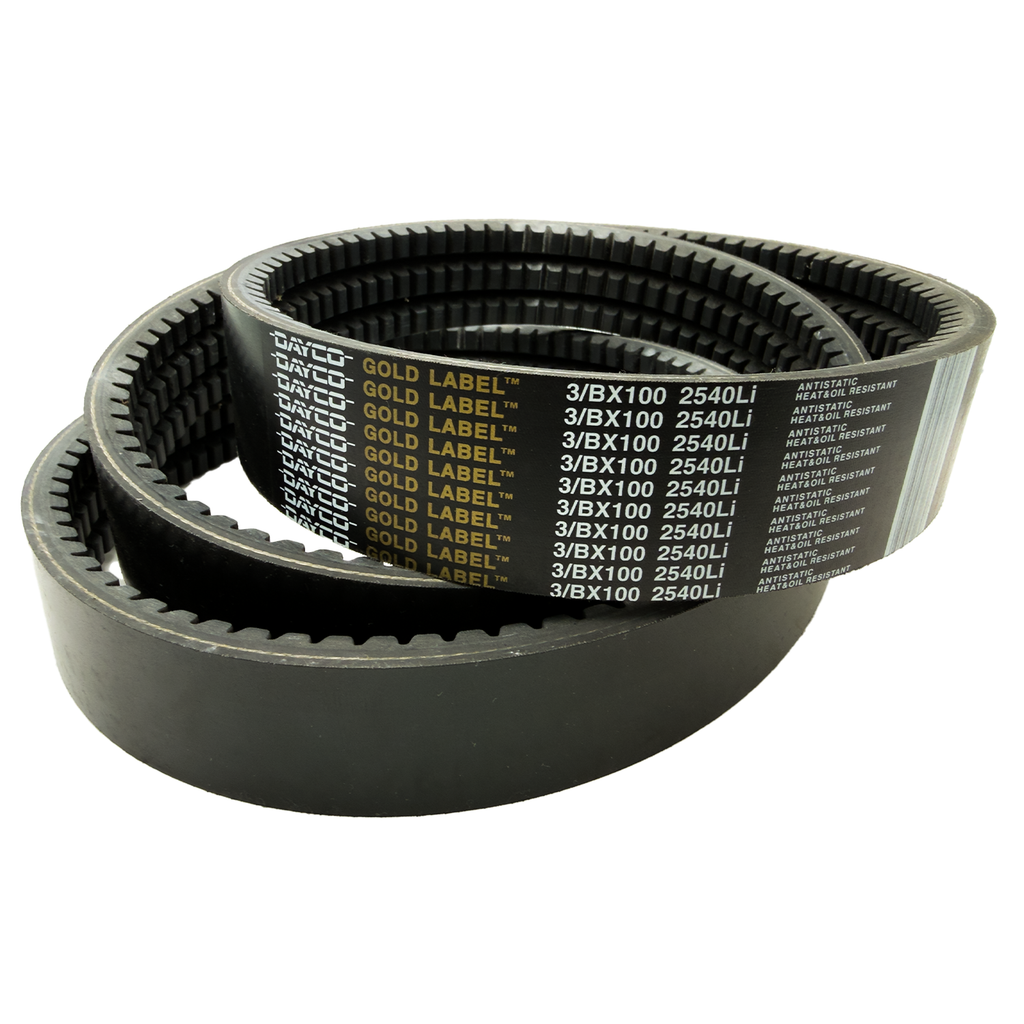 3/BX100 Banded V-Belt | 3-Rib BX Cogged Industrial PowerBand Replacement
